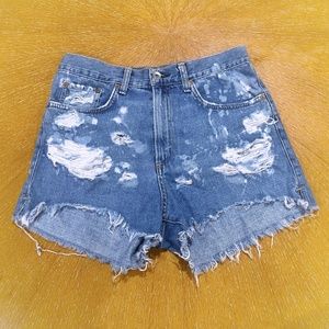 Rag & Bone Women's Classic High Rise Denim Shorts with Frayed Hem